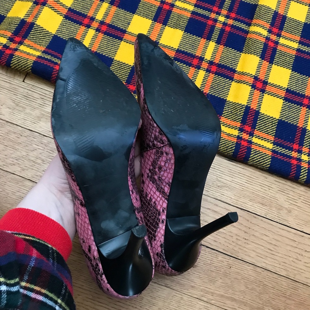 Steve Madden Pink Tarrah Python Heels Pointed Toe - image 7